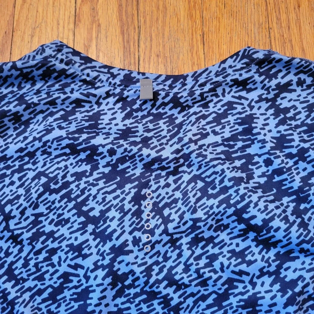 Nike M Running Top Blue Digital Animal Print Dri FIT Performance Athleisure